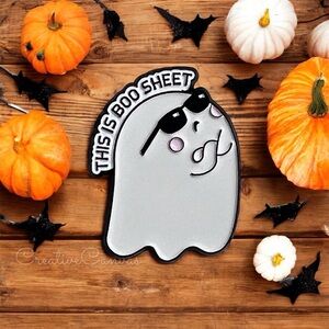 Ghost With Sunglasses Enamel Pin